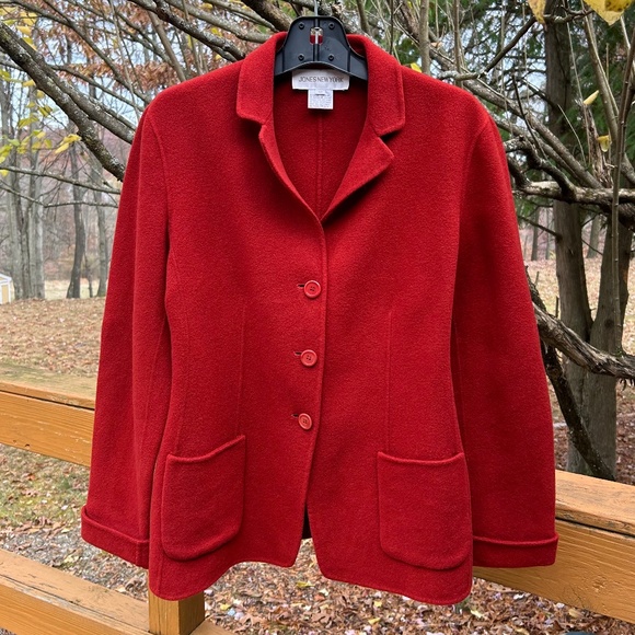 Jones New York Brick Red Wool Blazer, Size 12 - Picture 6 of 16